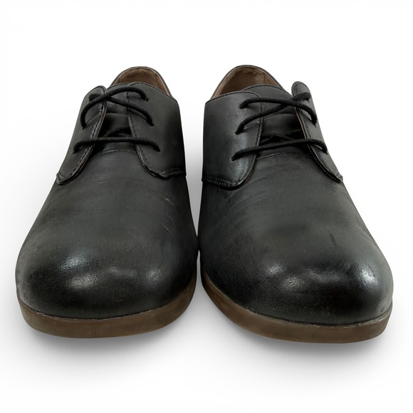 Dansko Louis Lace Up Oxford Shoes Size 40 / 9.5 Gray Leather Metallic Block Heel - Picture 4 of 10